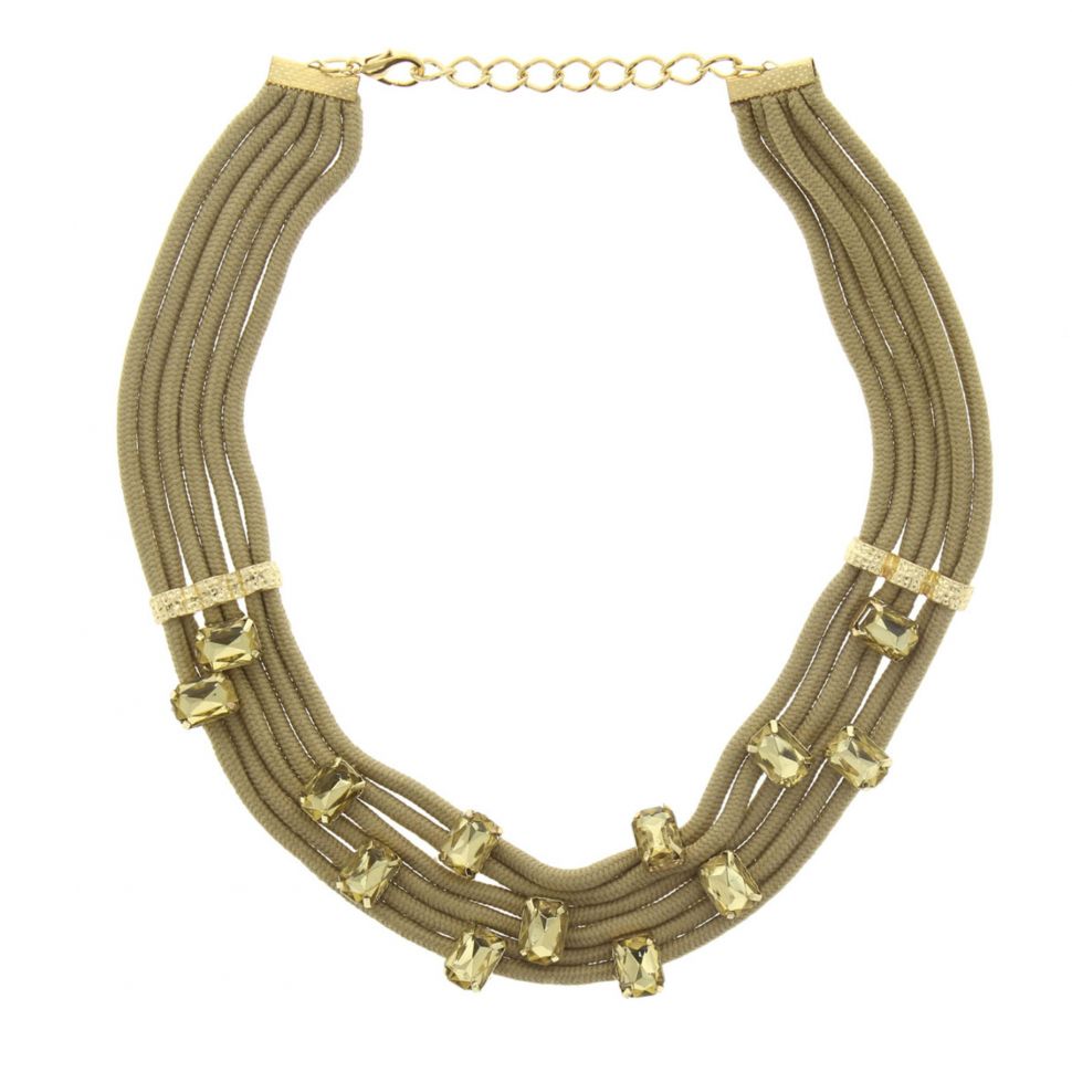 collier cordons strass Chahrazad Beige - 5172-32519