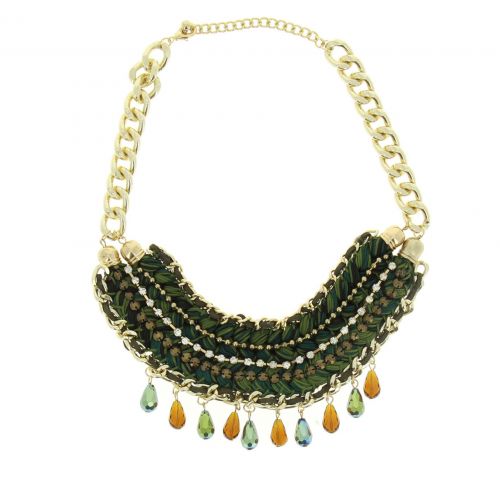 Collier cordons similicuir Green - 5165-32561