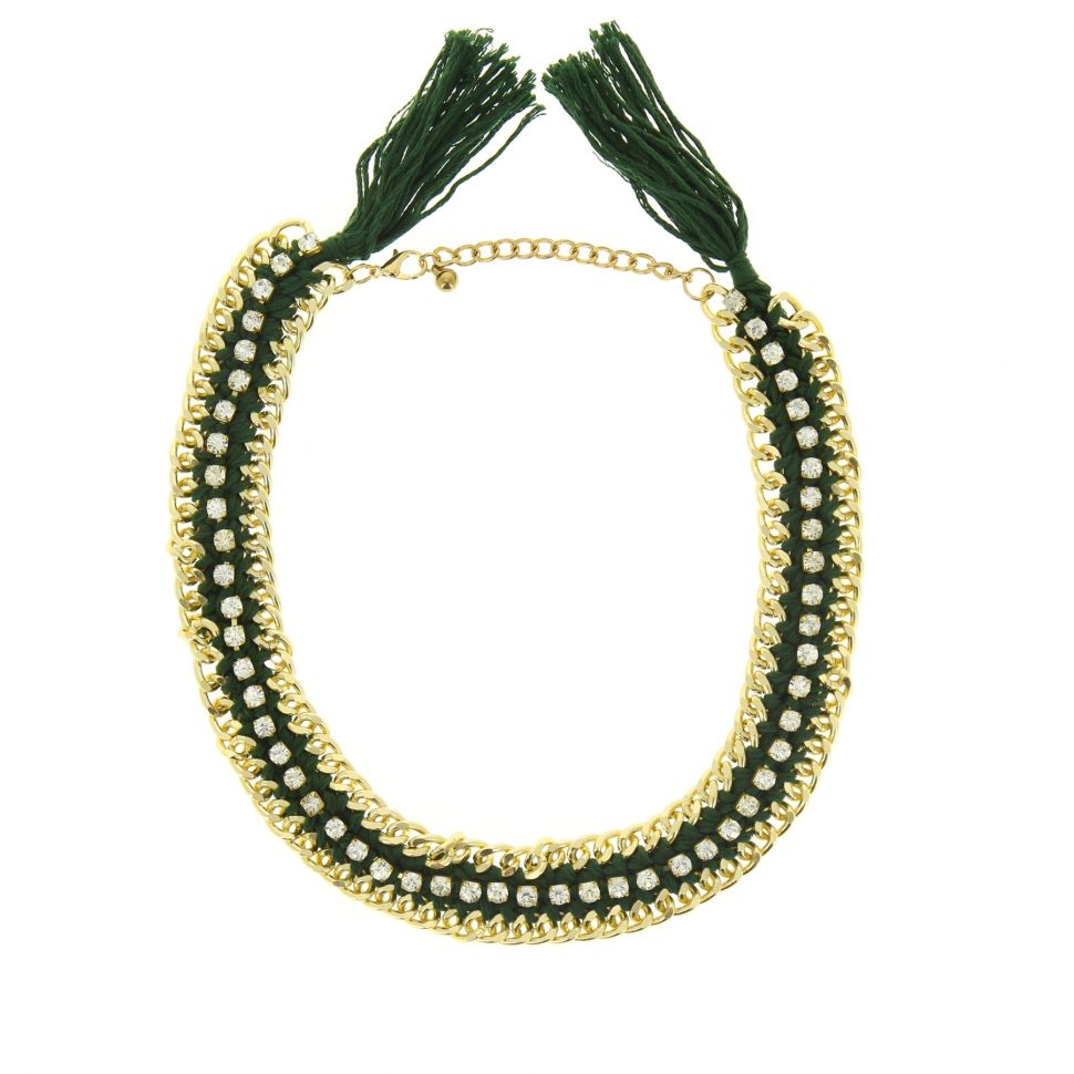 Collier cordons similicuir Green - 5006-32617