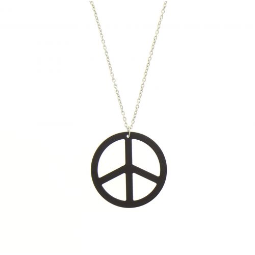 Sautoir acrylique peace and love Noir - 1706-32646