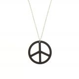 Acryl Lange Damen-Halskette mit Peace and Love