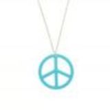 Sautoir acrylique peace and love Bleu azur - 1706-32647