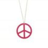 Collier acrylique peace and love Fuchsia - 1706-32648