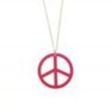 Sautoir acrylique peace and love Fuchsia - 1706-32648