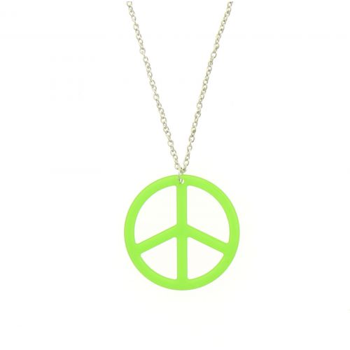 Acryl Lange Damen-Halskette mit Peace and Love