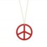 Sautoir acrylique peace and love Rouge - 1706-32650
