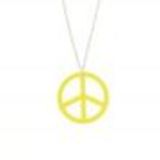 Sautoir acrylique peace and love Jaune - 1706-32651