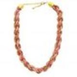 Collier cordons tresse similicuir Rose - 3437-32687