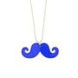 Sautoir acrylique moustache, 2093 TAUPE Bleu cyan - 5469-32708