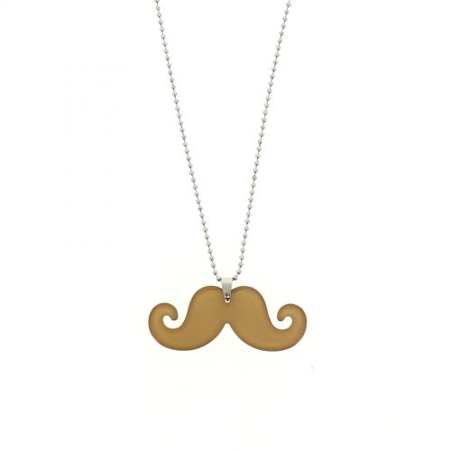 Mustache long necklace