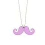 Sautoir acrylique moustache Mauve - 5469-32711