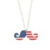 Collier femme, Coeur en strass, XS-2259 Drapeau américain - 3536-32714