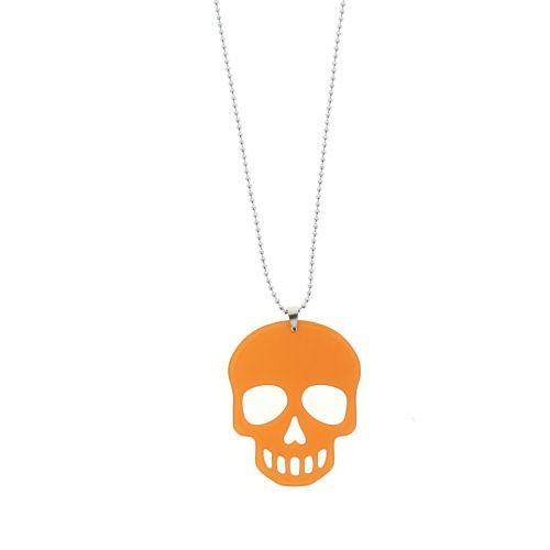 Collier acrylique Tête de mort, AOS-14 Orange - 1319-32715