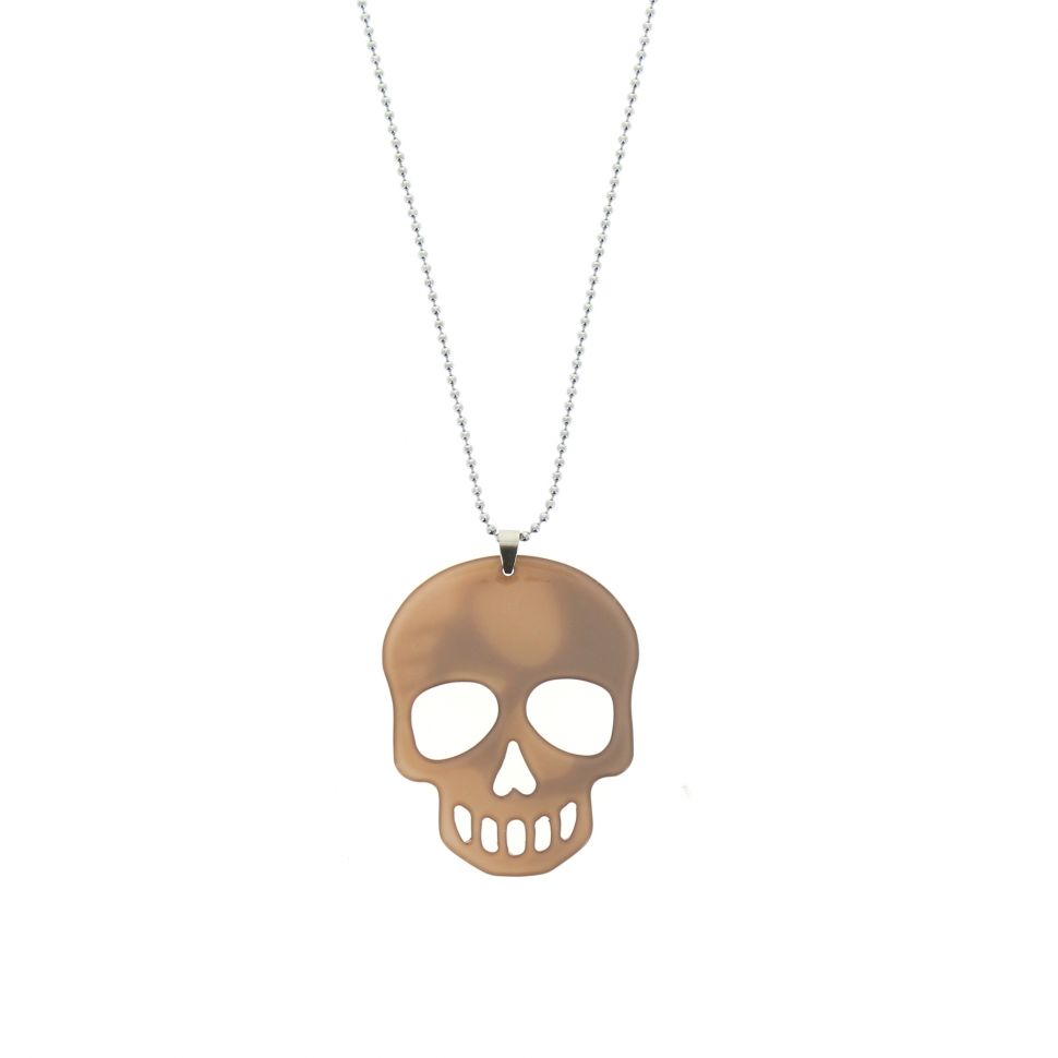 Collier acrylique Tête de mort, AOS-14 Taupe (black) - 1319-32717