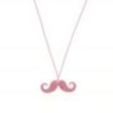 Collier chaines, moustache A05-41 Pink - 3965-32858