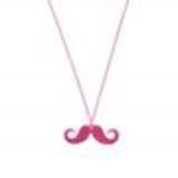 Collier chaines, moustache A05-41 Fuchsia - 3965-32861