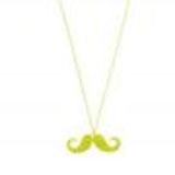 Collier chaines, moustache A05-41 Jaune Fluo - 3965-32863