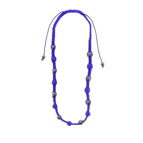 Collier shamballa, AOH-53 Bleu cyan - 1524-32877