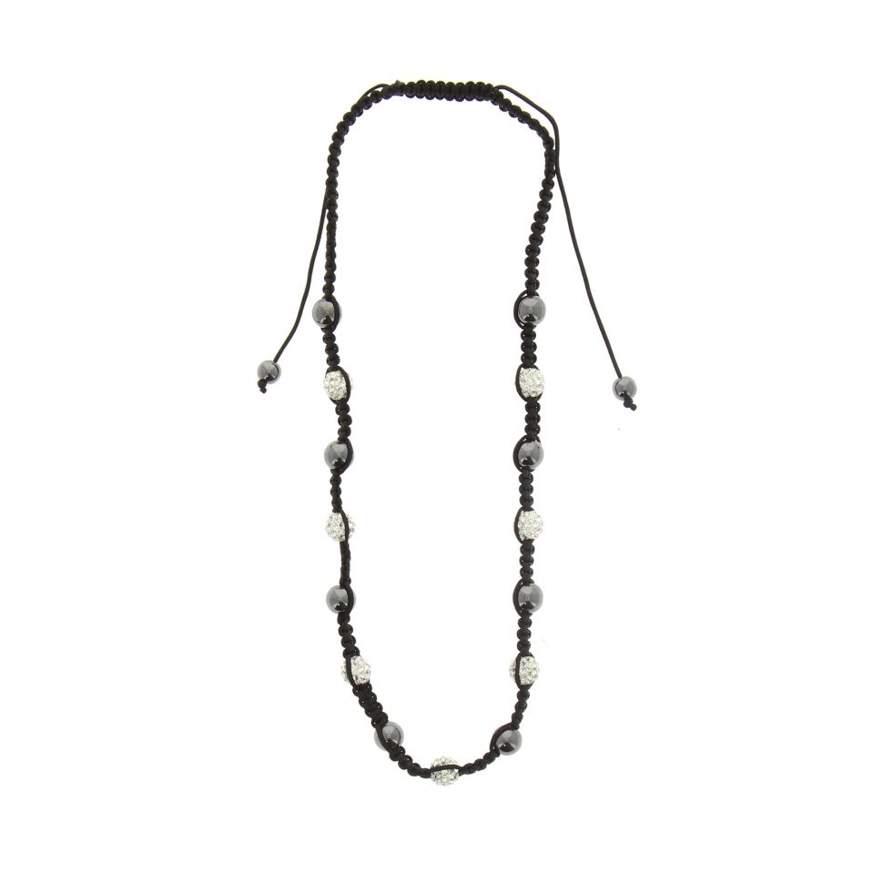 Collier shamballa, AOH-53 Noir (Blanc) - 1524-32878