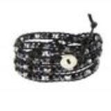 Bracelet double tours à pierre tressés, 2352 Gris Noir - 9955-32929