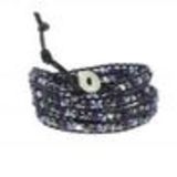 Bracelet cuir chanluu Cristal Chayna Bleu nuit - 9955-32930