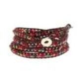 Bracelet double tours à pierre tressés, 2352 Gris Rouge - 9955-32931