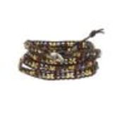 Bracelet double tours à pierre tressés, 2352 Gris Brun - 9955-32932