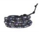 Bracelet double tours à pierre tressés, 2352 Gris Dark Blue - 9955-32934