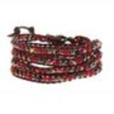 Bracelet double tours à pierre tressés, 2352 Gris Rouge - 9955-32935