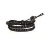 Bracelet ethnique, cristral tressé à cordes Noir - 2051-32947
