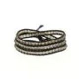 Bracelet ethnique, cristral tressé à cordes Black (Grey) - 2051-32951