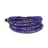 Bracelet ethnique, cristral tressé à cordes Noir (Bleu) - 2051-32952