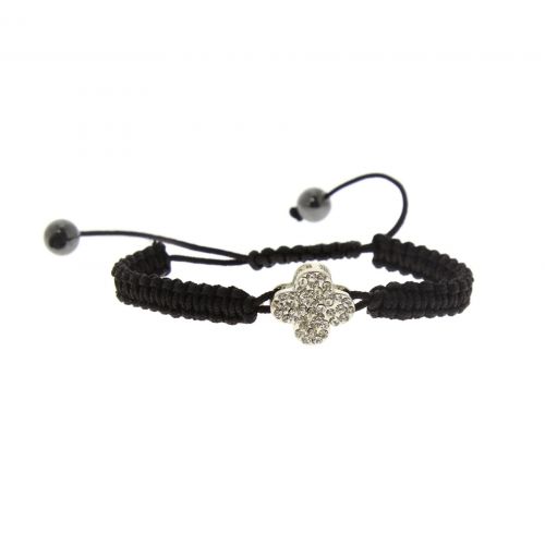 Bracelet shamballa, trèfle à strass, AOH-90