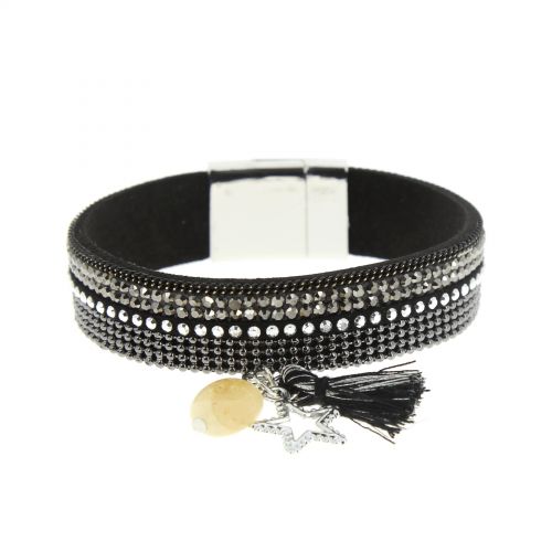 Rhinestones charms bracelet OCEA Black - 9957-33003