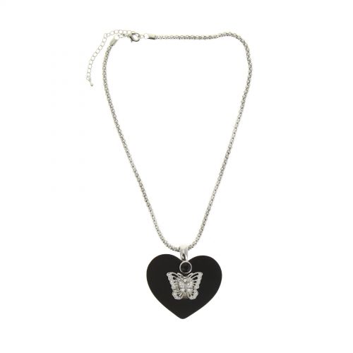 Collier papillon polycarbure noir