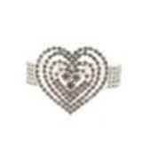 Bracelet manchette strass cœur 6423 Argenté - 6423-33713