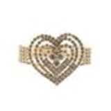 Bracelet manchette strass, cœur 6423 Argent Golden - 6423-33714