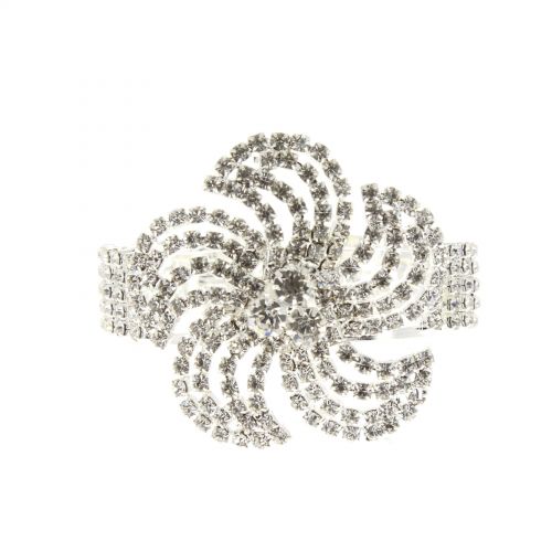 Bracelet manchette fleurs 6439 Argenté - 6440-33725