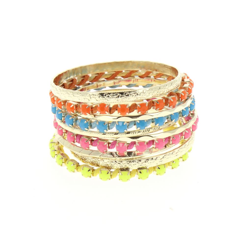 Bracelets 10 bangles Multicouleur - 4956-33773