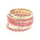 Bracelets 10 bangles Doré (Fuchsia) - 4956-33774