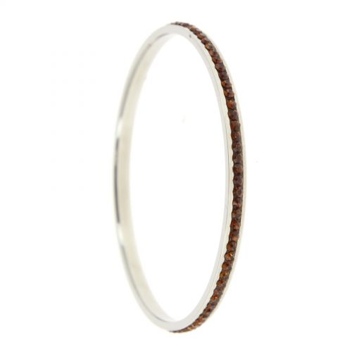 Bracelet acier inoxydable, cristal, H01-1 bleu ciel Marron - 1356-34162