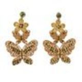 Boucles d'oreilles dentelles Papillon strass Marron - 8015-34213