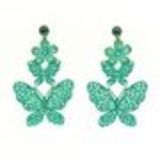 Butterfly dentelles earrings 8013 Pink Green - 8015-34216