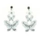 Butterfly dentelles earrings 8013 Pink White - 8015-34218