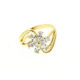 Kupferring Strass Zirconiumkristall golden mit gold CHARLOTTE