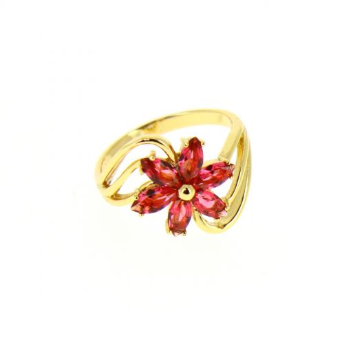 Copper Ring Rhinestone zirconium crystal golden with gold, CHARLOTTE