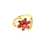 Kupferring Strass Zirconiumkristall golden mit gold CHARLOTTE