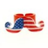 Acrilic mustache ring American flag - 3293-34316