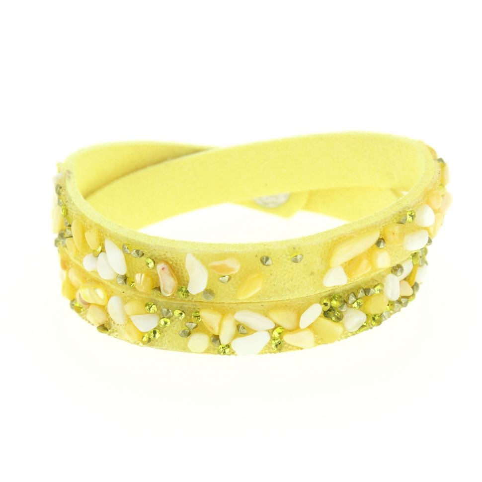 Bracelet wrap en pierre naturelle KIMMY Jaune - 10045-34344