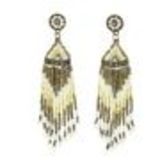Boucles d'oreilles pendants à perles et strass, 9108 Doré Golden - 10076-34742